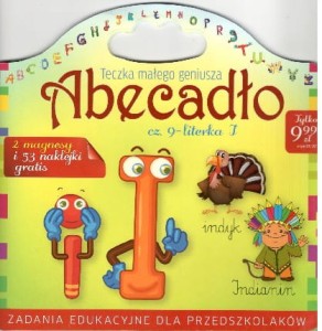Teczka małego geniusza. Abecadło cz.9- literka I (2 magnesy i 53 naklejki gratis)