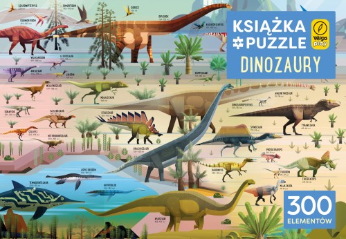 Książka i puzzle. Dinozaury (300 elementów)