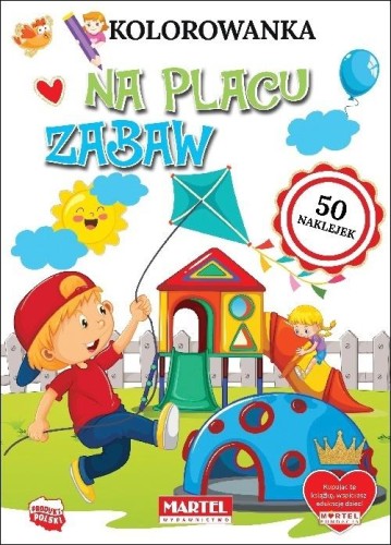 Kolorowanka z naklejkami. Na placu zabaw