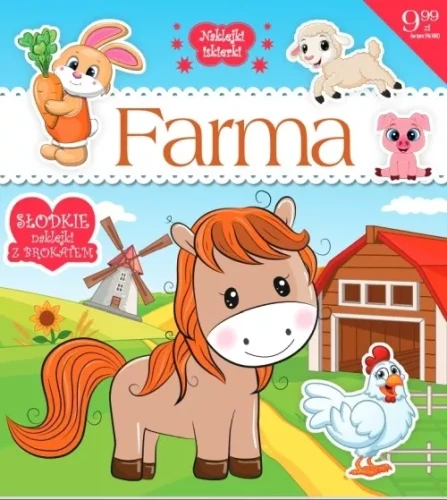 Naklejki iskierki. Farma. Słodkie naklejki z brokatem
