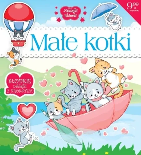 Naklejki iskierki. Kotki. Słodkie naklejki z brokatem