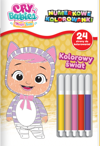 Cry babies. Numerkowe kolorowanki. Kolorowy świat (w środku naklejki)