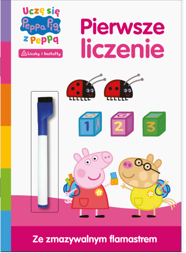 Peppa pig. Uczę się z Peppą. Zadania do ścierania 3. Pierwsze liczenie