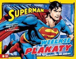 Superman. Wielkie plakaty (+ zawieszki na drzwi) żółte obramowanie