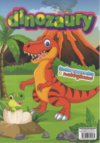 Kolorowanka z naklejkami. Dinozaury.