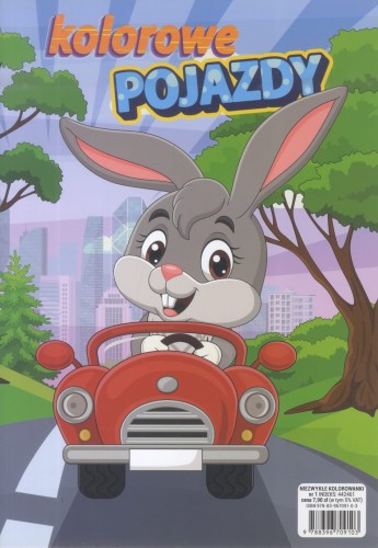 Kolorowanka z naklejkami. Kolorowe pojazdy.