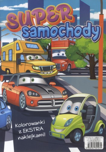 Kolorowanka z naklejkami. Super samochody