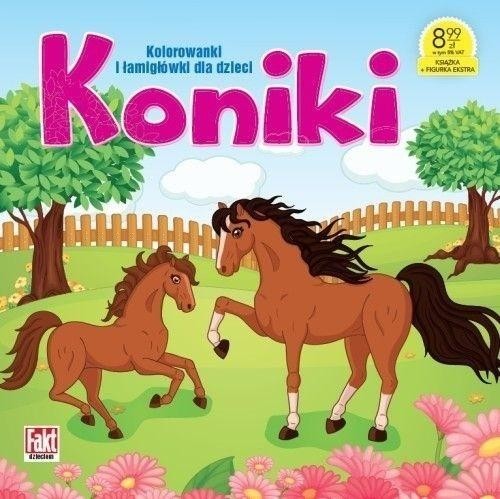 Kolorowanki i łamigłówki dla dzieci. Koniki + figurka