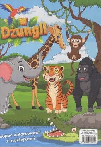 Kolorowanka z naklejkami. W dżungli