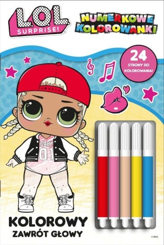 L.O.L Surprise! Numerkowe kolorowanki 2. Kolorowy zawrót głowy  (+ flamastry)