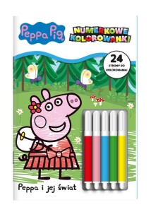 Peppa Pig. Numerkowe kolorowanki. Peppa i jej świat  (+ flamastry)