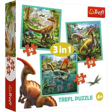 Puzzle 3w1 Niezwykły świat dinozaurów TREFL