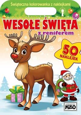 Wesołe święta z reniferem (+50 naklejek)