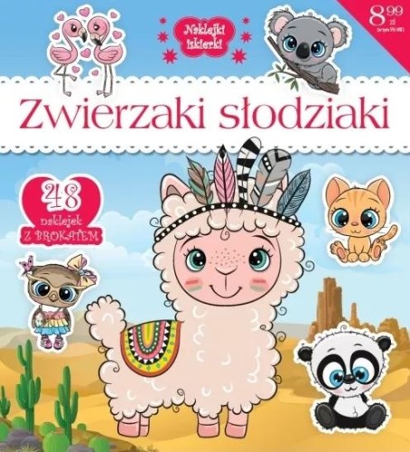 Naklejki iskierki. Zwierzaki słodziaki (48 naklejek z brokatem)