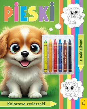 Kolorowanka z kredkami. Kolorowe zwierzaki. Pieski [zapowiedź 16.01.2026]