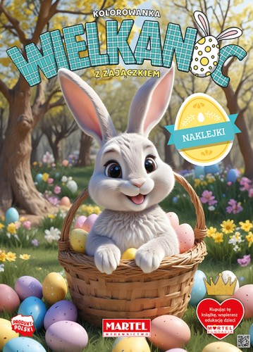 Kolorowanka Wielkanoc z zajączkiem (+ naklejki)