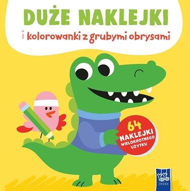 Duże naklejki i kolorowanki z grubymi obrysami. Krokodyl (64 naklejki)