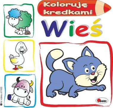 Koloruję kredkami wieś