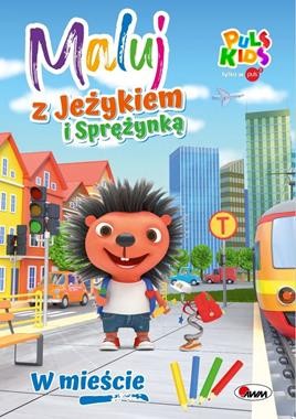 Maluj z jeżykiem i sprężynką w mieście