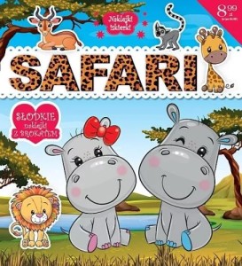 Naklejki iskierki. Safari. Słodkie naklejki z brokatem