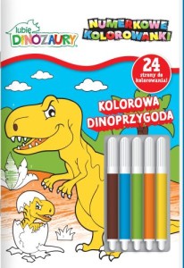 Lubię dinozaury. Numerkowe kolorowanki 3. Kolorowa Dinoprzygoda  (+ flamastry)