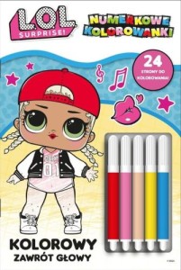 L.O.L Surprise! Numerkowe kolorowanki 2. Kolorowy zawrót głowy  (+ flamastry)