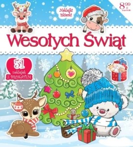 Naklejki iskierki. Wesołych Świąt (50 naklejek z brokatem) niebieska okładka