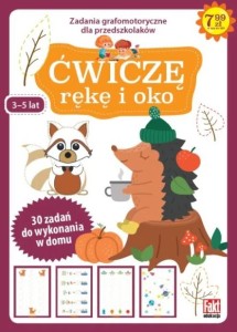 Ćwiczę rękę i oko. Zadania grafomotoryczne dla przedszkolaków (3-5 lat) 30 zadań do wykonania w domu (okładka brązowa) (Delikatnie uszkodzone)