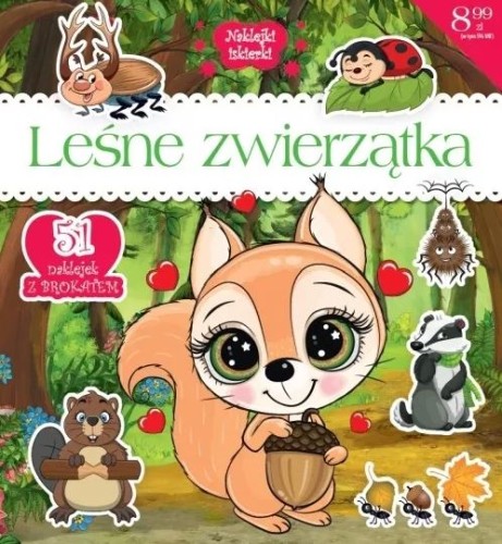 Naklejki iskierki. Leśne zwierzątka (51 naklejek z brokatem)