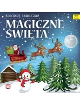 Koloruję i naklejam. Magiczne Święta (okładka granatowa) (+ naklejki)
