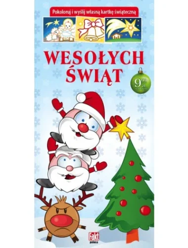 Wesołych Świąt. Pokoloruj i wyślij własną kartkę świąteczną. (Pocztówki z brokatem)