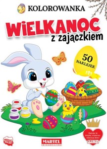 Kolorowanka. Wielkanoc z zajączkiem (50 naklejek)