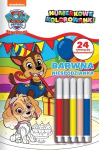 Psi Patrol Numerkowe kolorowanki 5. Barwna niespodzianka  (+ flamastry)