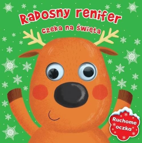Radosny renifer czeka na święta. Ruchome oczka