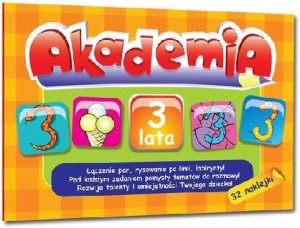 Akademia 3 lata (+ 32 naklejki) okładka żółta