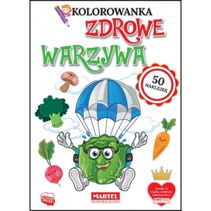 Kolorowanka z naklejkami. Zdrowe warzywa