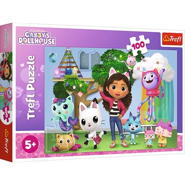 Puzzle 100 Koci Domek Gabi